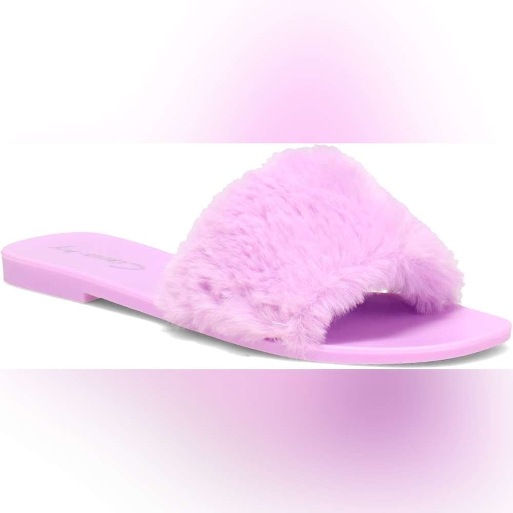 CIRCUS BY SAM EDELMAN Everette Lavender Faux Fur Jelly Sandals - NEW size 9